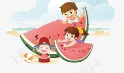 小孩吃瓜高清图片